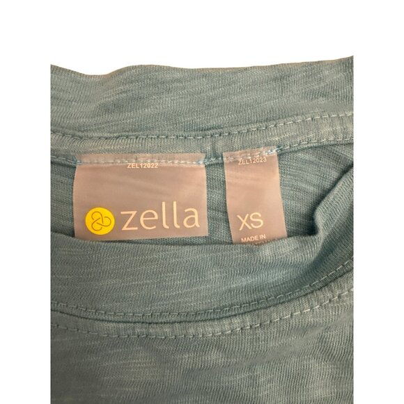 Zella All Day Teal Reef Long Sleeve Shirt XS Nordstrom Blue Green Cotton Womens - Picture 4 of 7